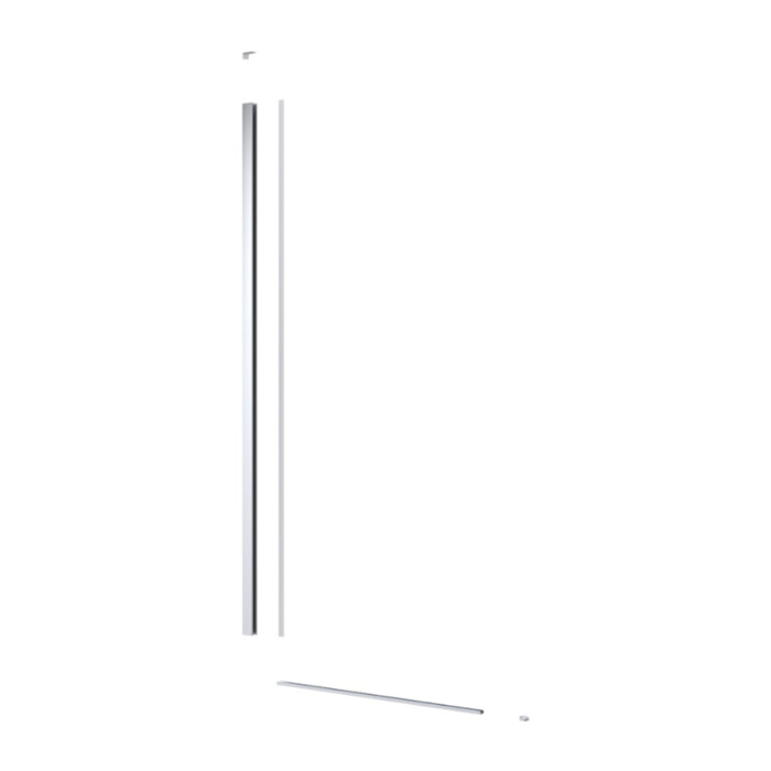 Walk-in set d'installation pour paroi de douche avec cloison abaissée, profilé, rail inférieur et kit de montage (SATWISPROFIL)