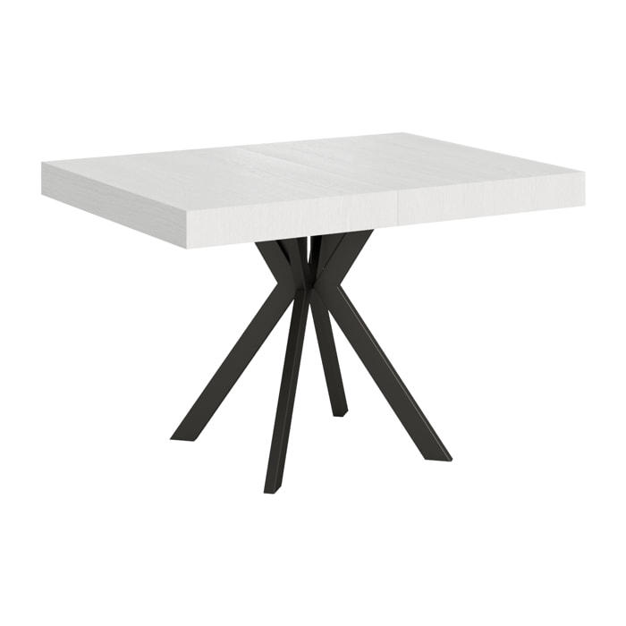 Tavolo allungabile 80x120/204 cm Dolcezza bianco frassino gambe antracite