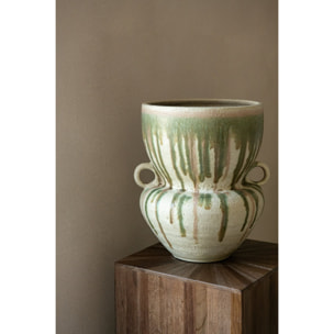 J-Line vase - céramique - vert olive/beige clair