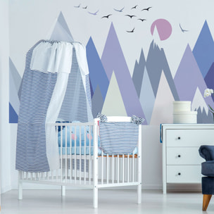 Stickers muraux enfants - Décoration chambre bébé - Autocollant Sticker mural géant enfant montagnes scandinaves SOLANKA