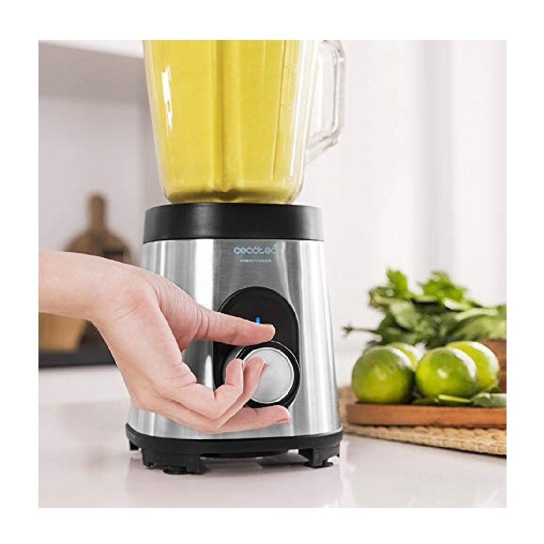 Cecotec Batidora de vaso Power Black Titanium 1800MAX Inox