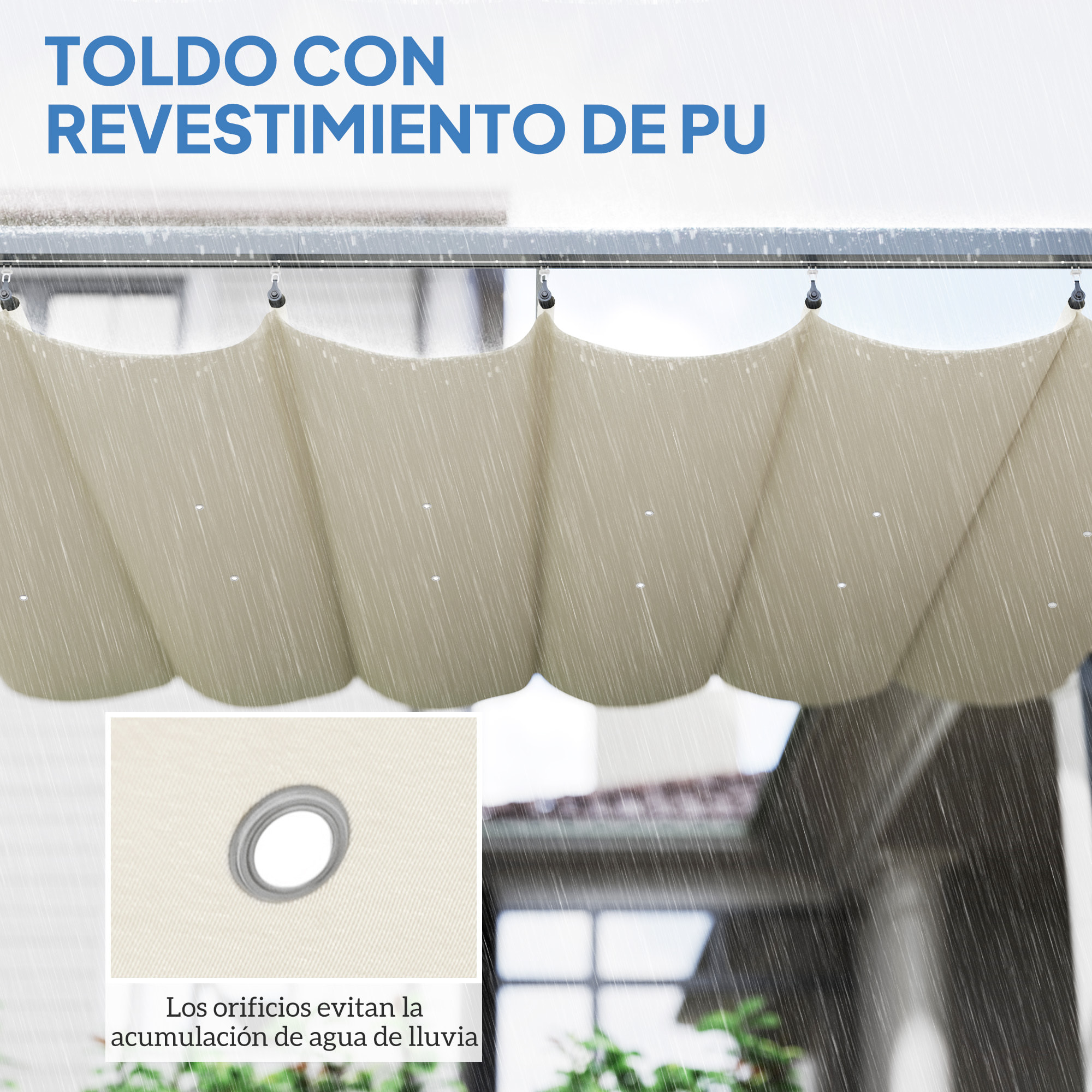 Pérgola de Aluminio con Luces LED 4x3 m Cenador de Jardín Gazebo con Solares Techo Retráctil Impermeable Anti-UV Pabellón para Patio Terraza Crema y Gris