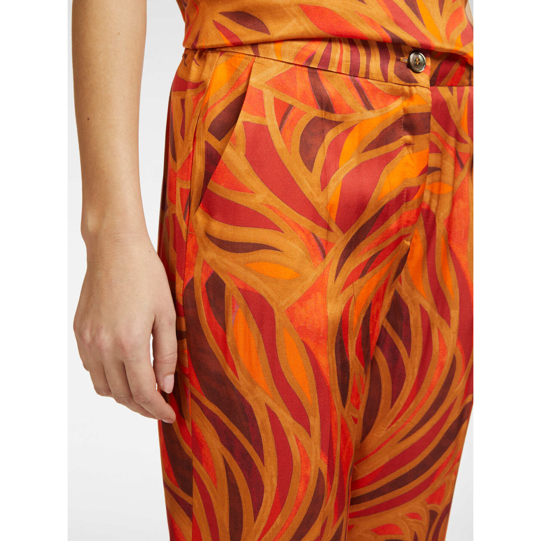 Elena Mirò - Pantalón estampado - Naranja sol