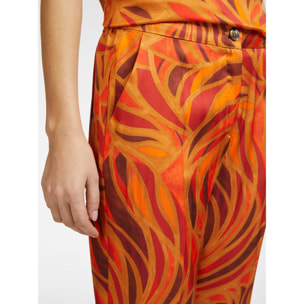 Elena Mirò - Pantalón estampado - Naranja sol