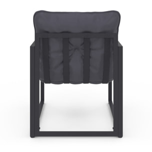 Salon de jardin Tropéa 2 places avec coussins gris