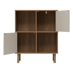 Etagère 4 cases Mix'N'Match bois et motif rayé