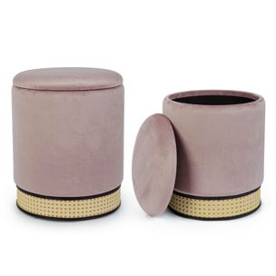 Set di 2 pouf MILENA rosa