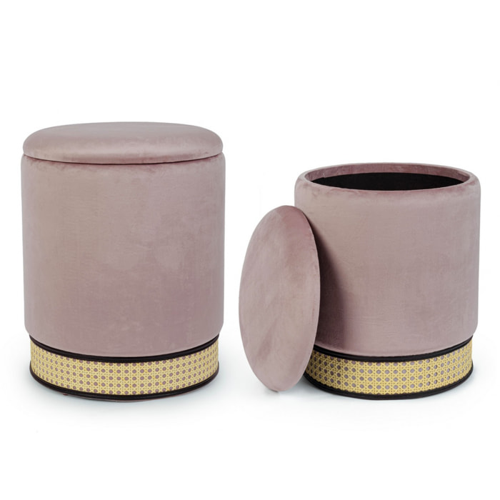 Set di 2 pouf MILENA rosa