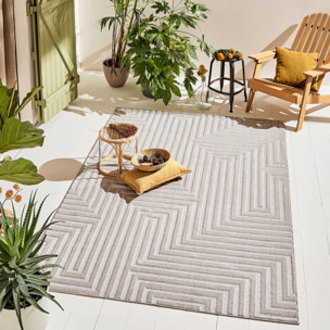 Tapis Loopin 338 gris - Motif en relief - Indoor & Outdoor