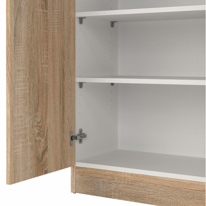 Scarpiera Armadio Salvaspazio Con 2 Ante E 5 Ripiani Regolabili Mobile Multiuso Design Moderno Per Ingresso Camera e Living 69.2x34.6x170.4 Cm Rovere