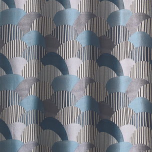 Rideau d'ameublement à jacquard arrondi - Bleu