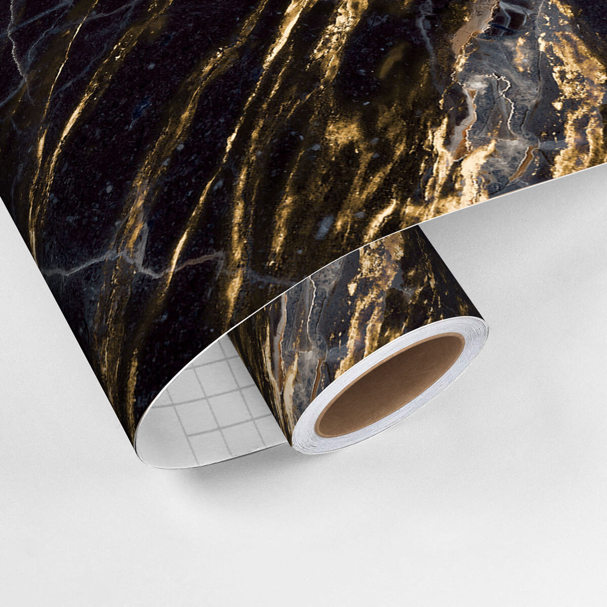 Rouleau revêtement adhésif vinyle au mètre - Sticker lavable Cuisine Meuble Armoire Porte - MARBRE FONCÉ DE BANGKOK