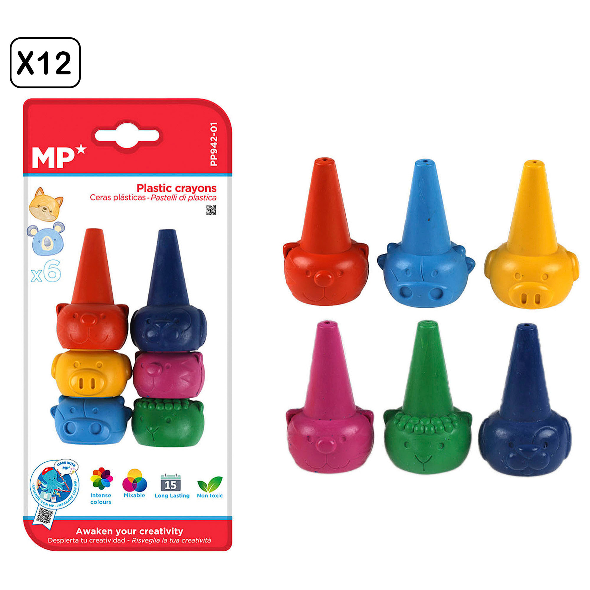 12 PACKS DE CERAS FORMAS CARITAS 6 Uds.