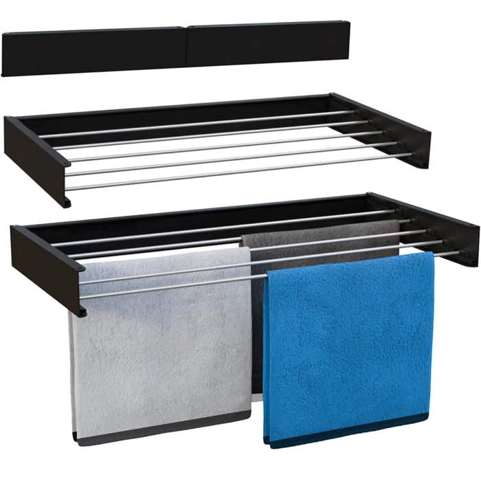 Séchoir à linge mural COBRA noir 100cm