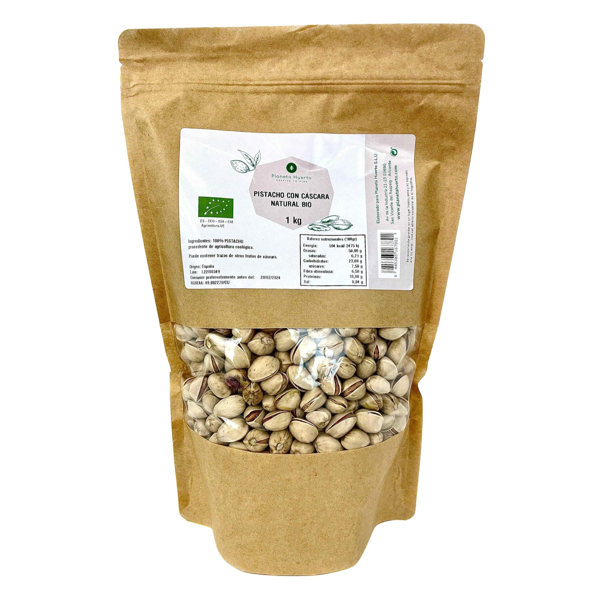 PLANETA HUERTO | Pistacho en Cáscara Natural ECO 1 kg - Pistacho Delicioso Snack Saludable - Pistacho con Cáscara