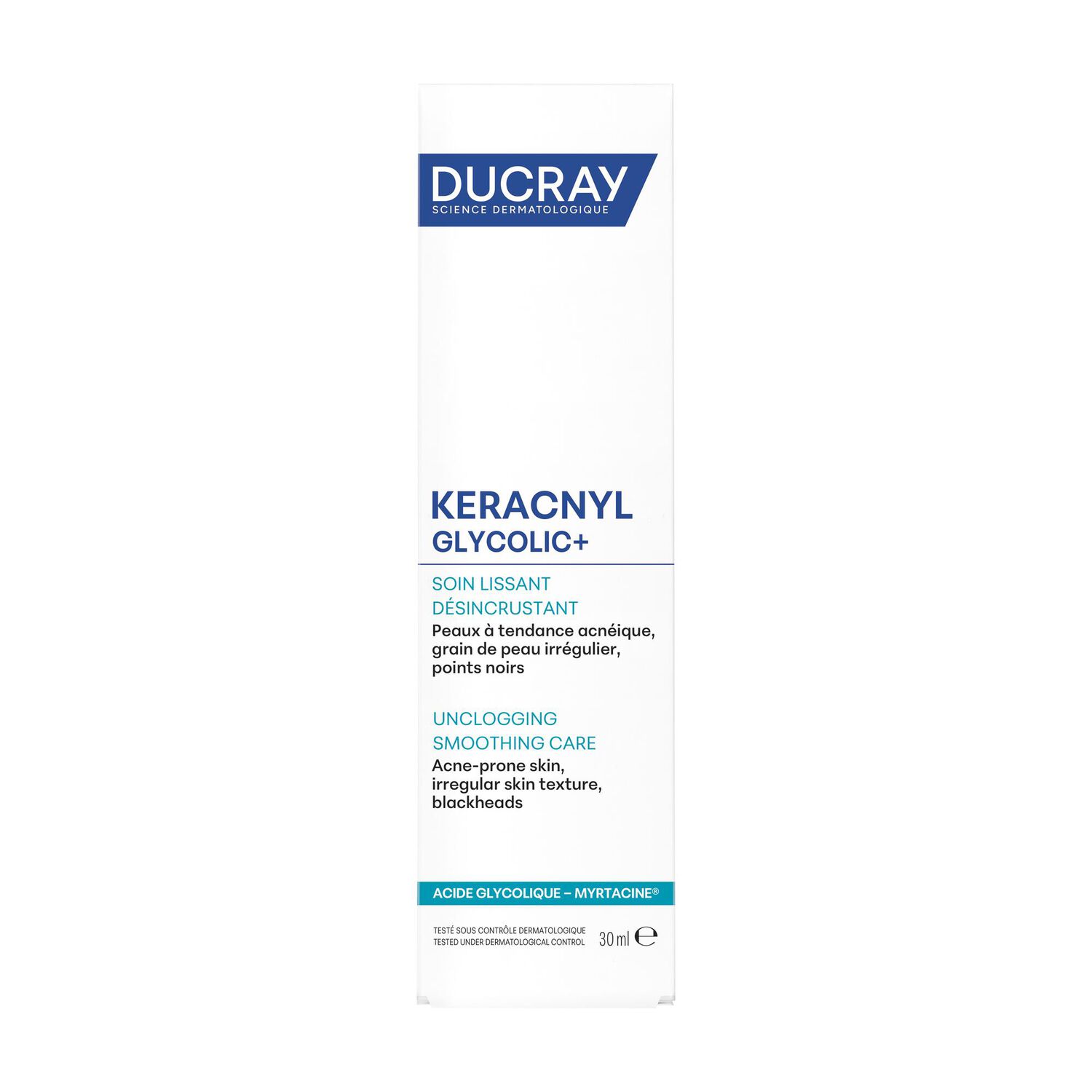 Keracnyl Glycolic+  - Soin Lissant Désincrustant pour les Peaux à Tendance Acnéique 30 ml