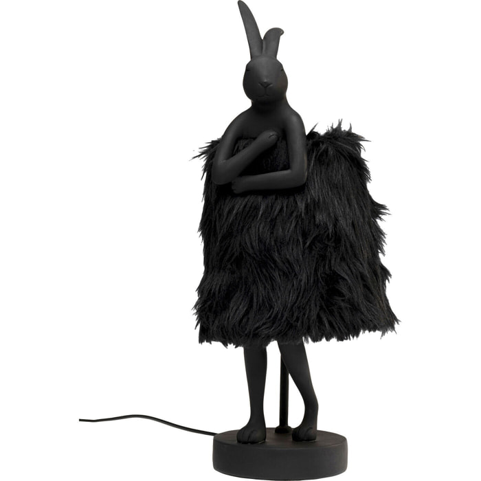 Lampe Animal lapin Fluff noir 50cm Kare Design