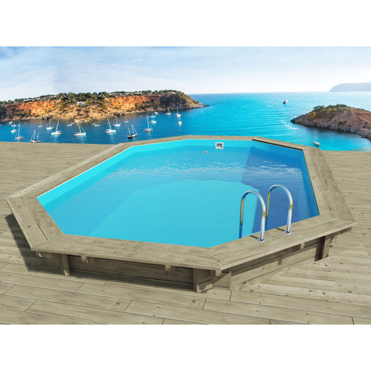 Piscine bois " Miami 130 " - 4.86 x 3.36 x 1.30 m