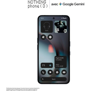 Smartphone NOTHING Pack Phone 3 Noir 256Go + Watch 3 Pro Orange + Coque + Tour de cou