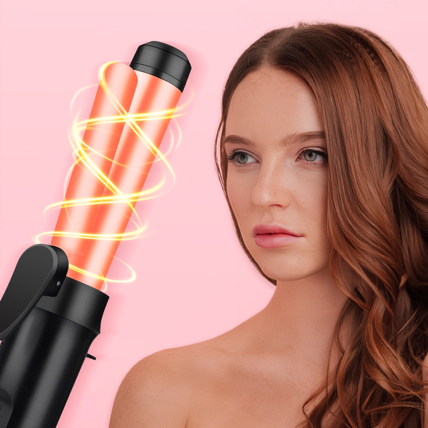 Rizador de pelo HY100 con tubo de 28mm y 15W. Con 3 niveles de temperatura hasta 200°C.