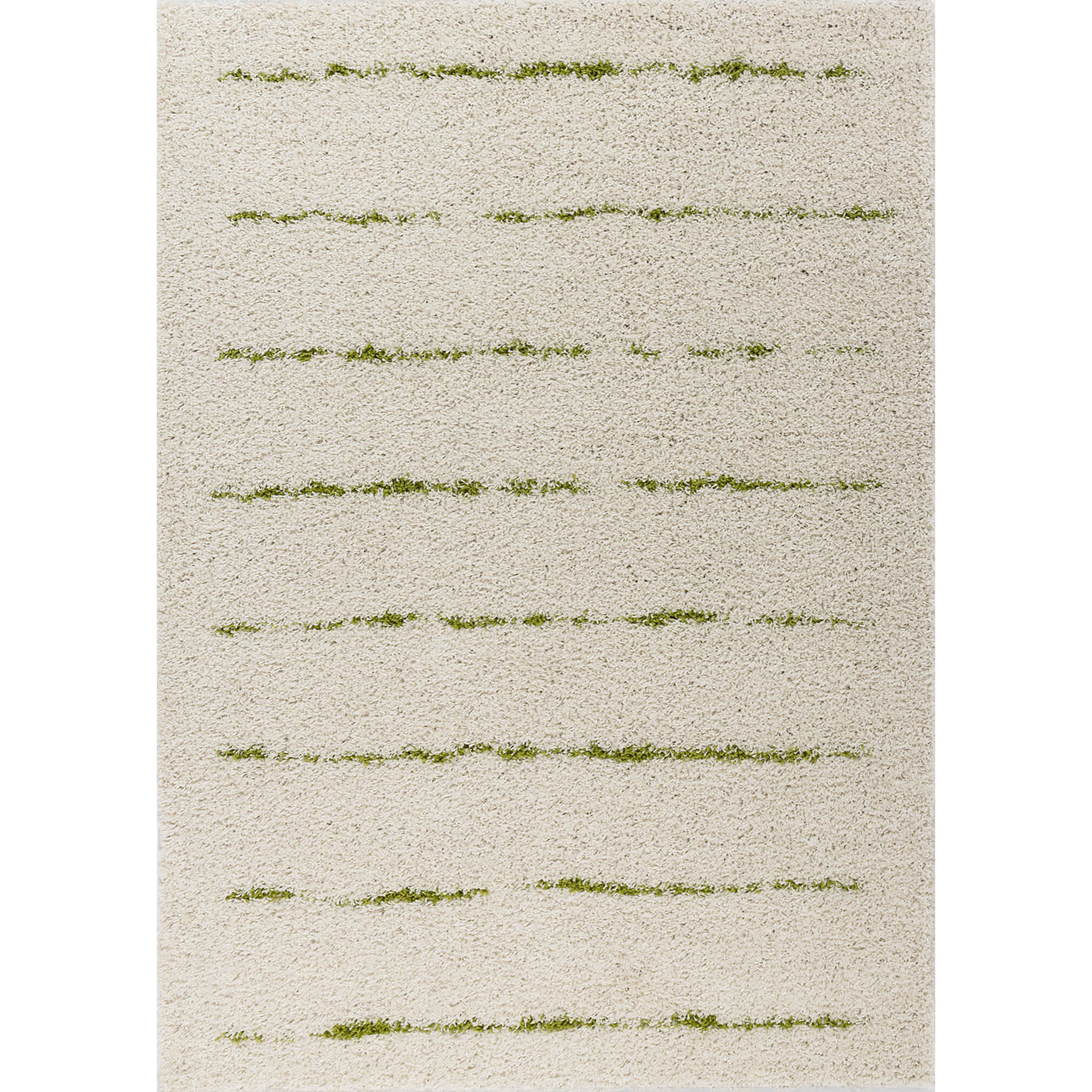 Terra - tapis shaggy de salon en laine artificielle vert prairie