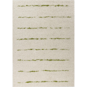 Terra - tapis shaggy de salon en laine artificielle vert prairie