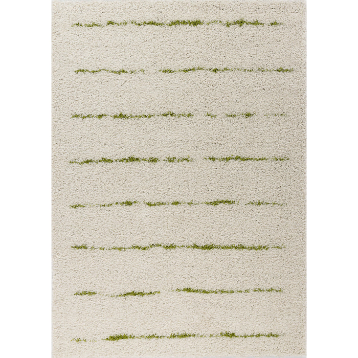 Terra - tapis shaggy de salon en laine artificielle vert prairie