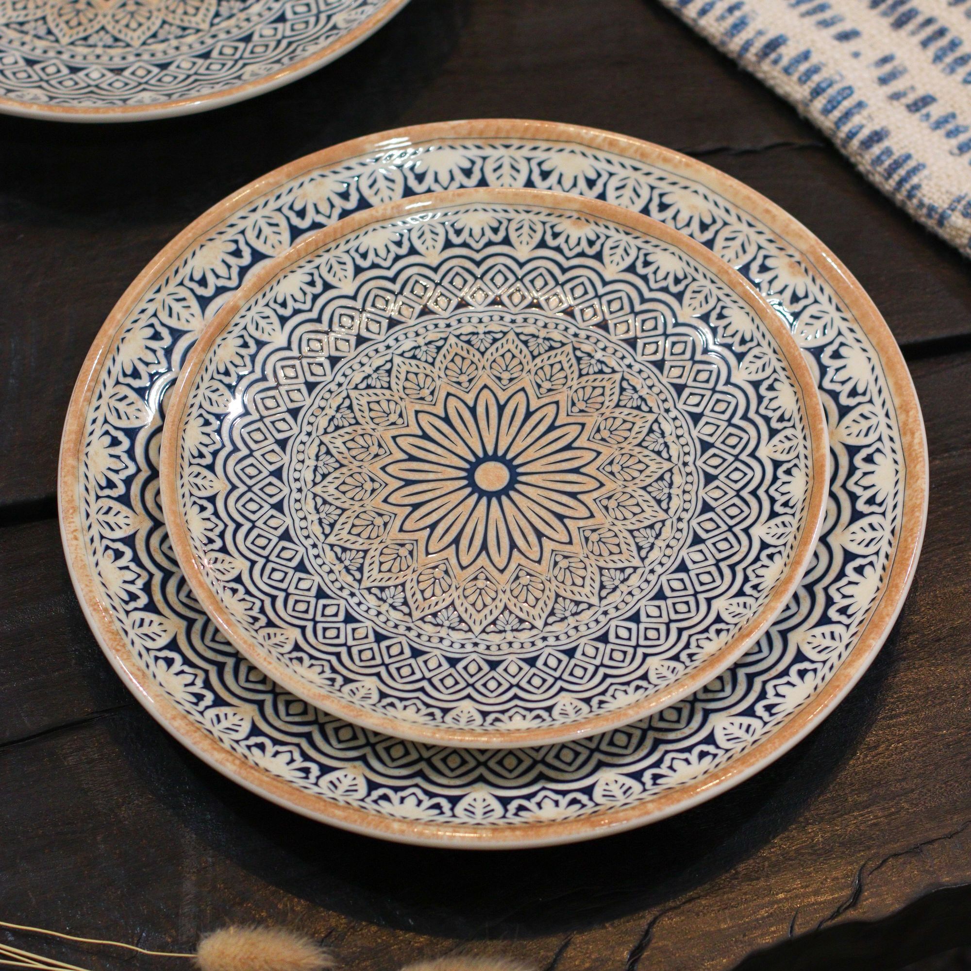 Lot de 6 assiettes plates en porcelaine 27cm BYZANCE
