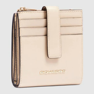 Piquadro Portacarte di credito in pelle con portamonete, schermato con protezione RFID