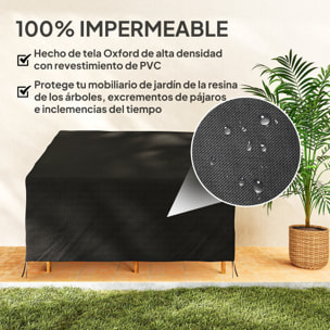 Funda para Banco de Jardín 2 Plazas, Funda Sofá Exterior Impermeable, Tela Oxford 600D con Recubrimiento, 140x84x56/94 cm para Patio, Terraza, Negro