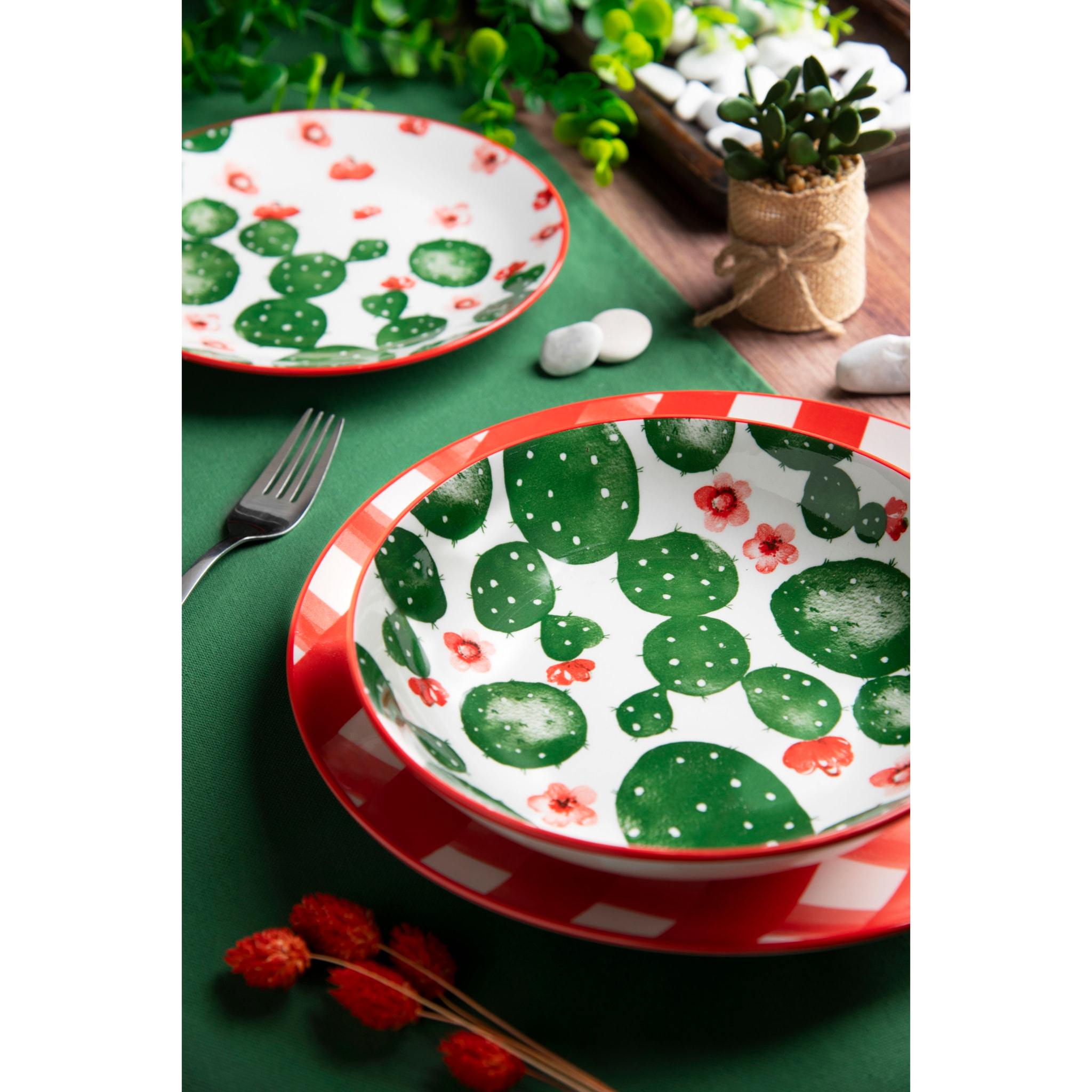 Service de table 18 pièces Excelsa – Arizona, Porcelaine Multicolore