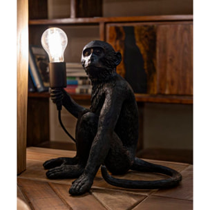 LAMPADA DA TAVOLO MONKEY SEDUTA NERO CM 33X33X32