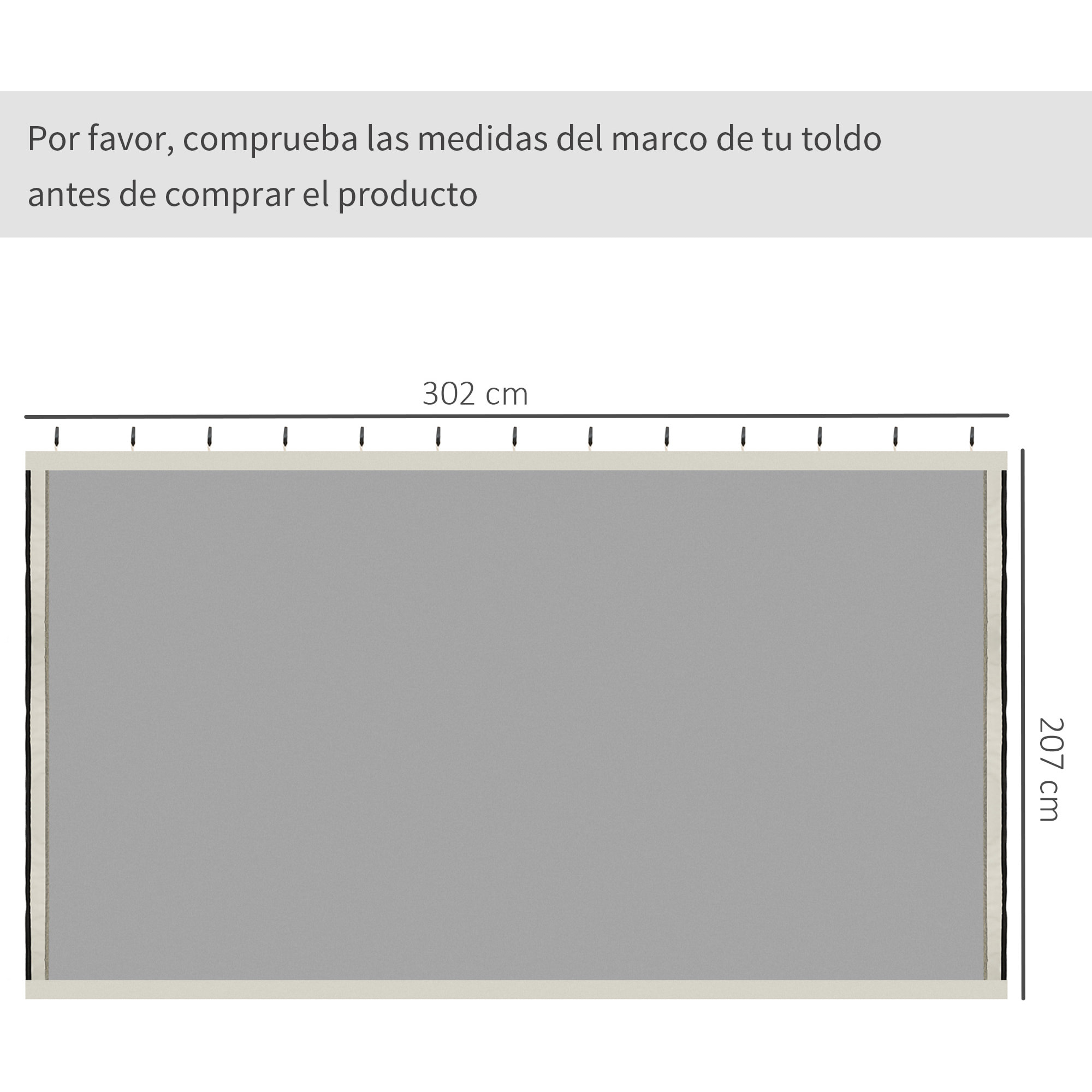 4 Paneles Laterales 302x207 cm para Carpa de Jardín Mosquitera con Cremalleras