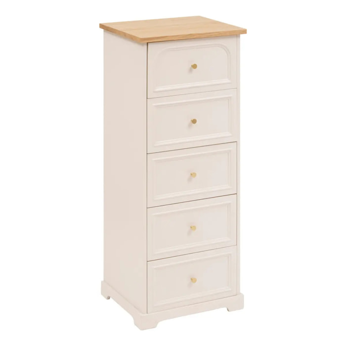 Chiffonnier Mohea ivoire 5 tiroirs