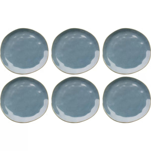 Assiettes Organic 20cm bleues set de 6 Kare Design