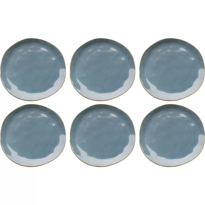 Assiettes Organic 20cm bleues set de 6 Kare Design