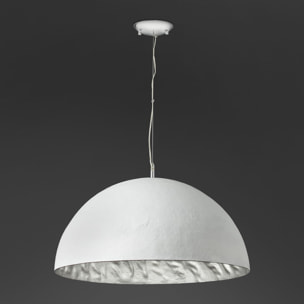 MAGMA Lampe suspension blanche et argent