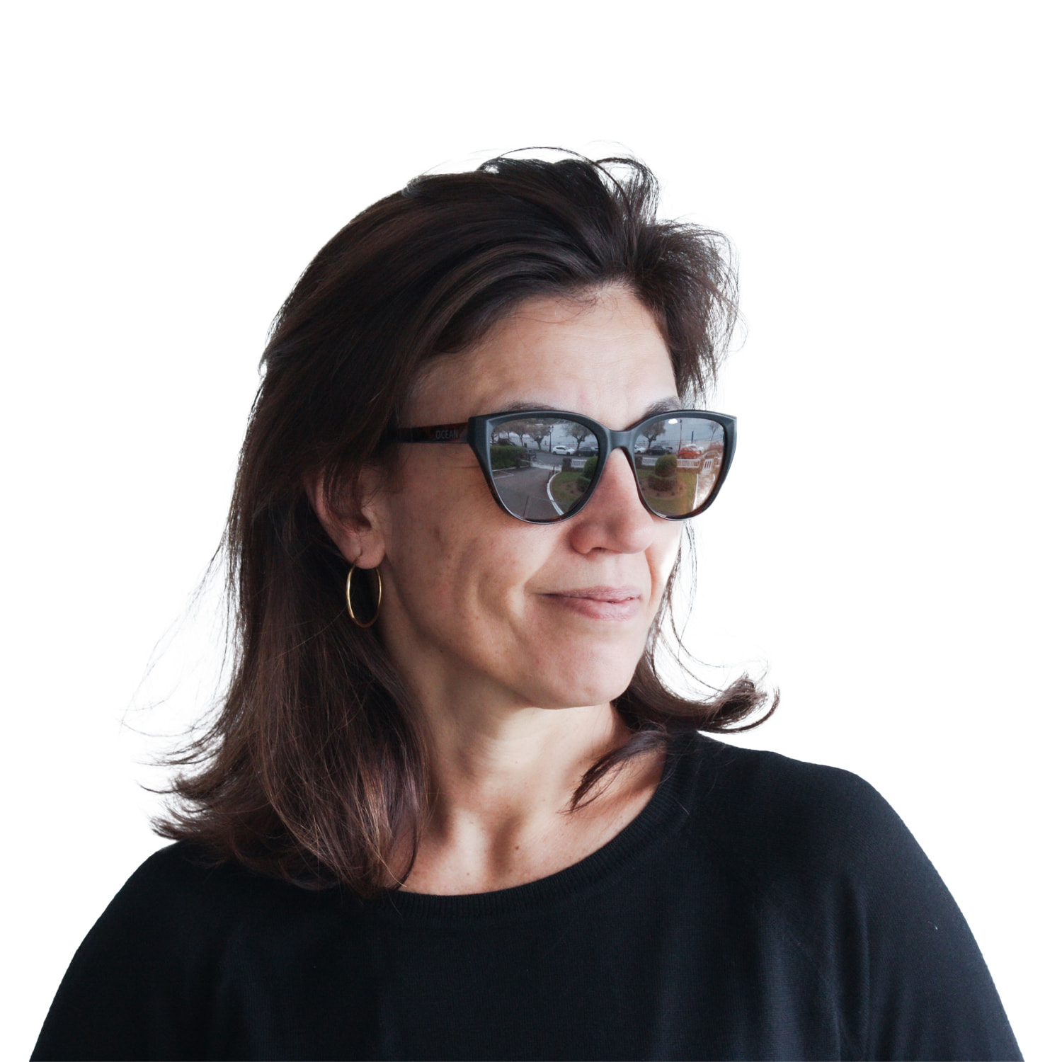 Gafas de sol OCEAN SIMGAPUR - Negro brillante / Ahumada