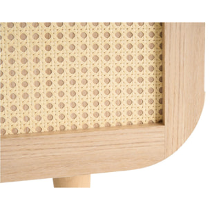 Mathilde - table basse - effet bois et cannage - 1 niche - 100 cm - Bois