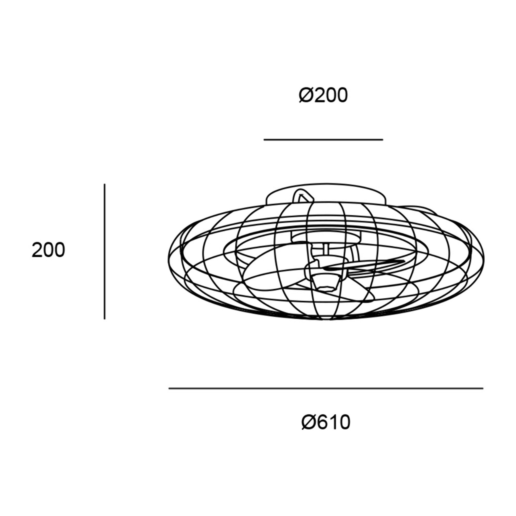 Forlight Merak - Ventilador de Techo con Lámpara LED sin Aspas. Ventilador de Plafón 6 Velocidades y Luz Regulable 2700-6000K