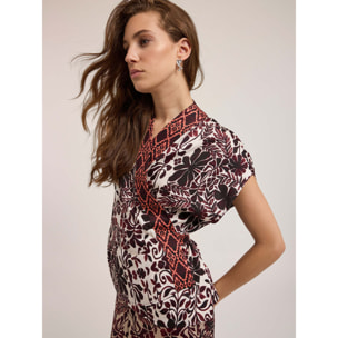 Motivi - Blusa a kimono fantasia boho - Marrone