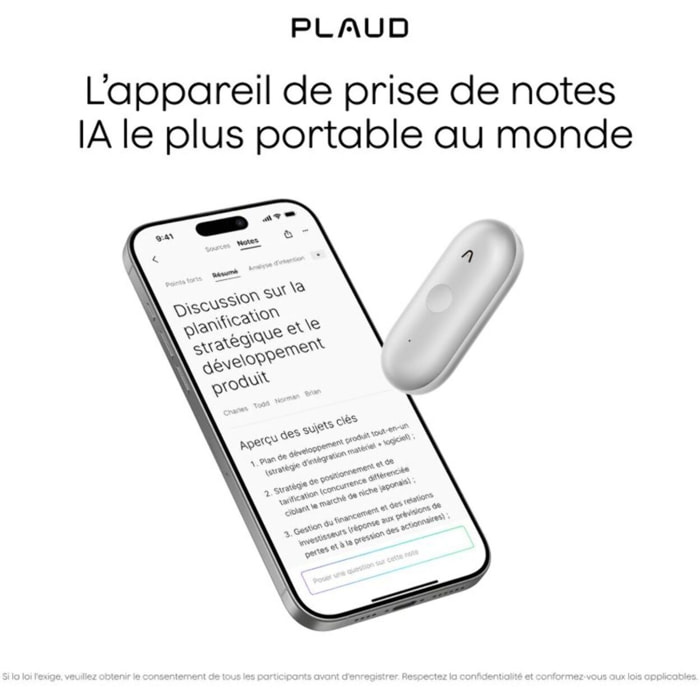 DICTAPHONE PLAUD Note Pin S Violet
