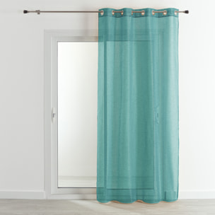 Voilage en étamine fantaisie à oeillet - Turquoise