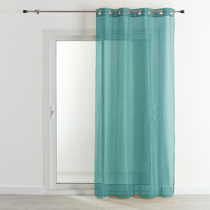 Voilage en étamine fantaisie à oeillet - Turquoise