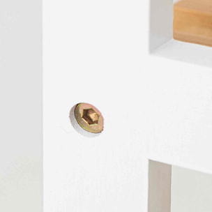 Scaffale in bamboo con struttura bianca 3 ripiani 60x26x66 cm