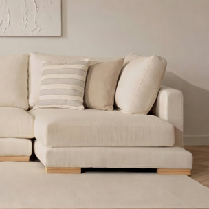 Canapé d'angle Luxor -textile,mousse pu,bois,panneau de particules-couleur beige 275 x 88 x 191 cm