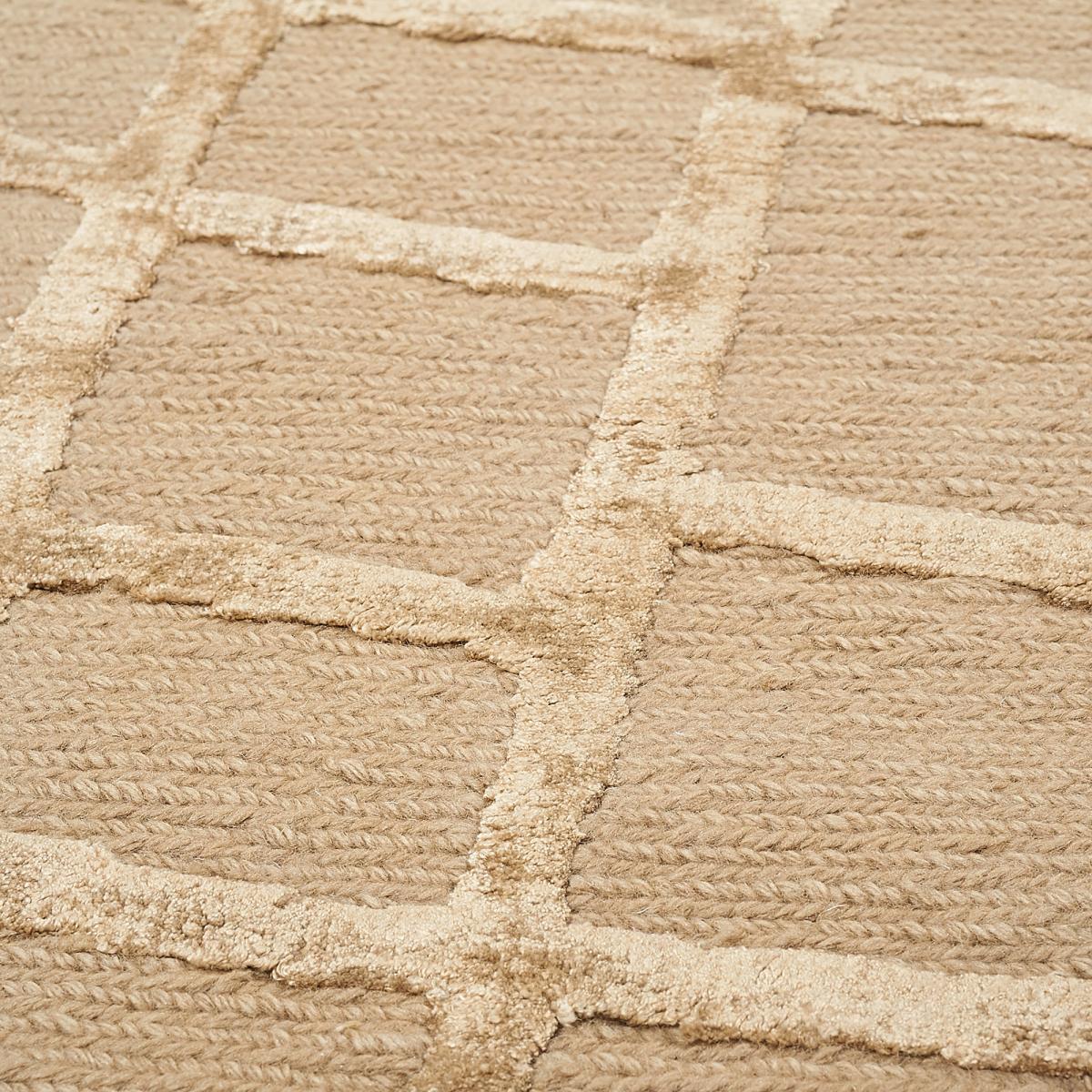 Tapis salon et chambre fait main en laine motif géométrique MODU