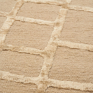 Tapis salon et chambre fait main en laine motif géométrique MODU