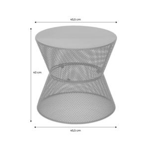 Table d'appoint extérieure acier effet grillagé TIVO