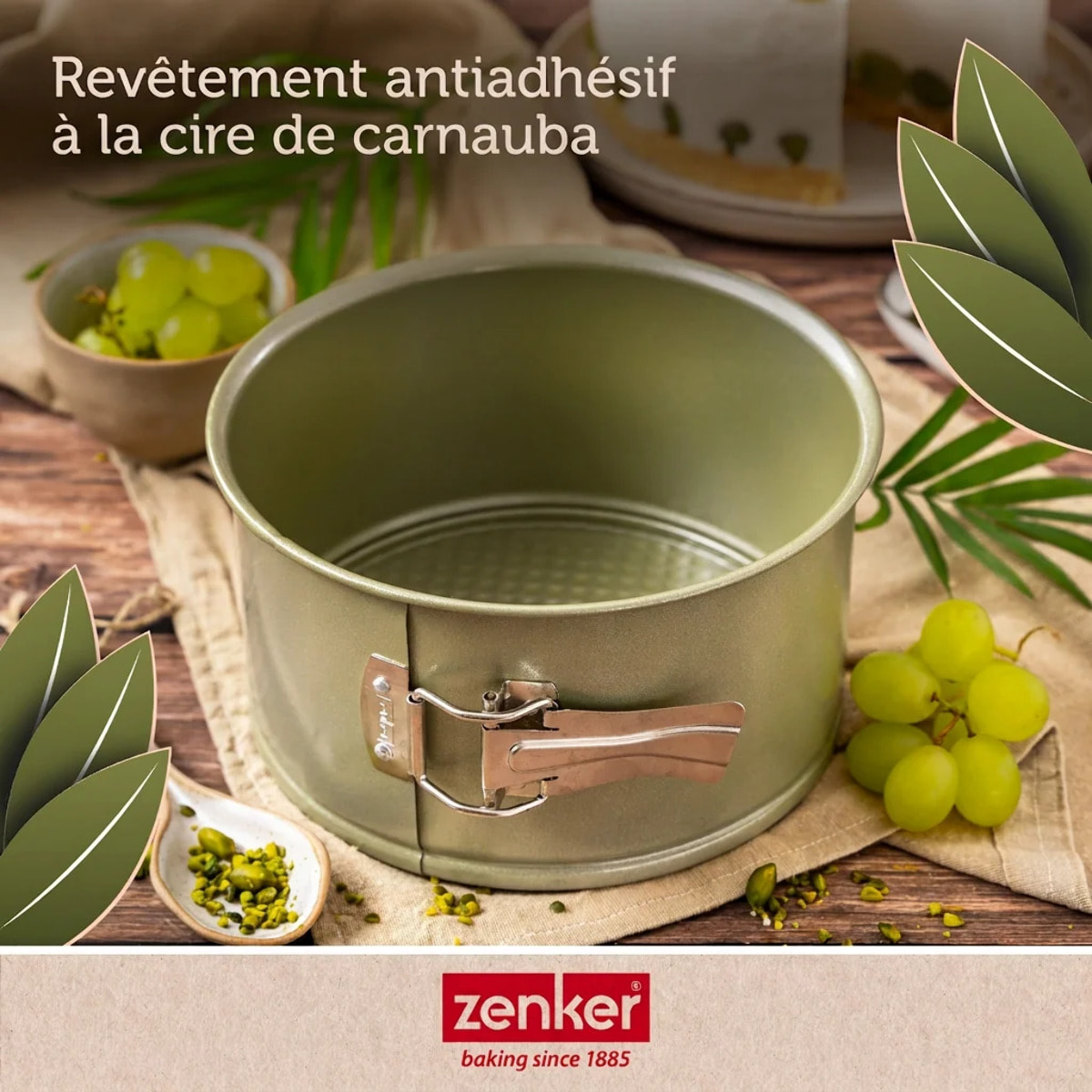 Lot de 2 moules à gâteaux 18/18 cm en acier Zenker Green Vision